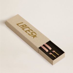 Golden Goose Old-rose laces with contrasting gold stars. NWT